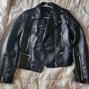 SHEINfaux leather biker jacket